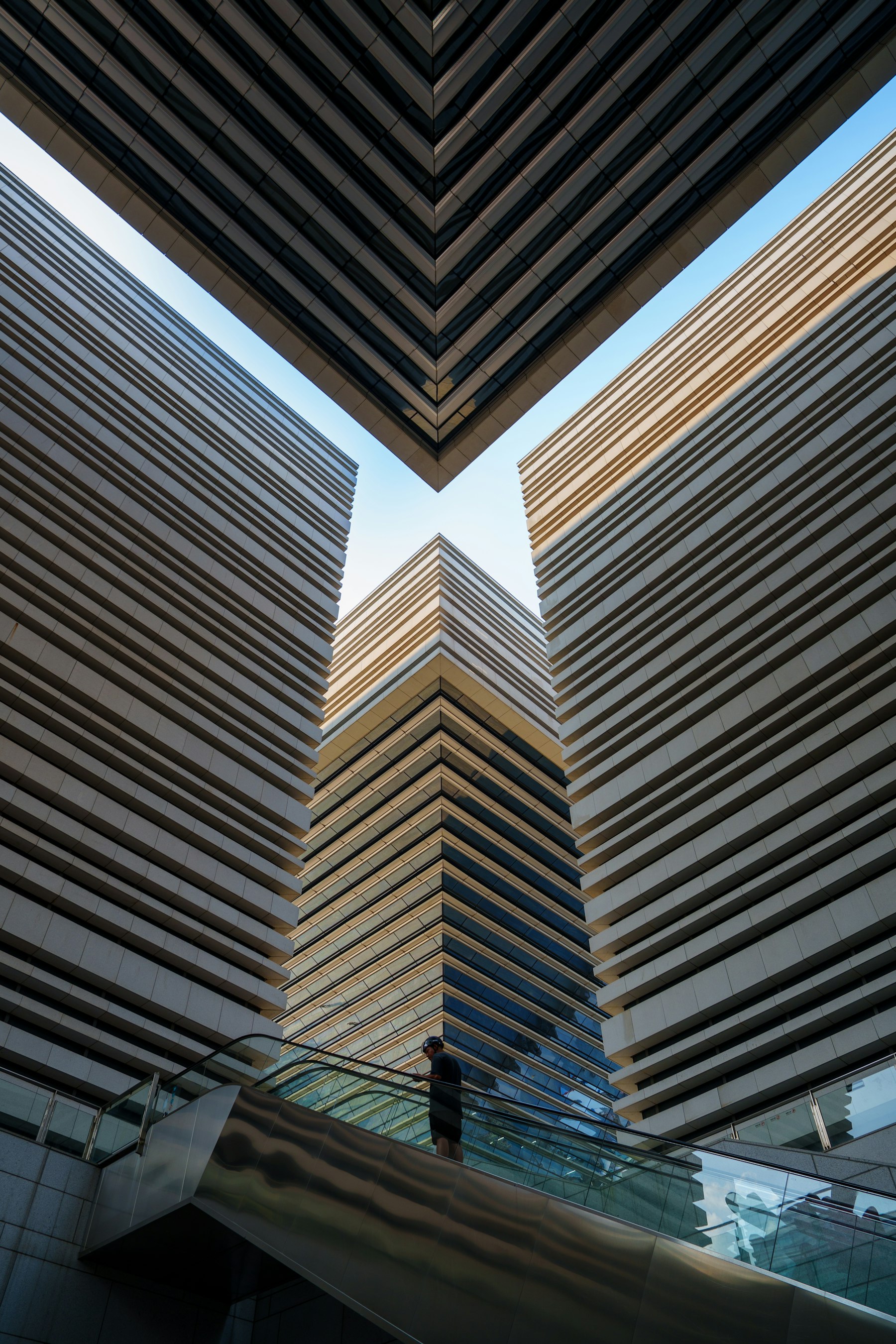 Modern business district architecture representing hotel supplier sourcing